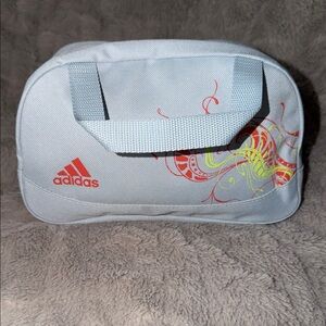 NWOT Adidas Gray Cosmetic/Toiletry Bag with Red and Yellow Accents